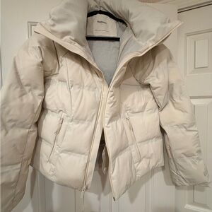 Halfdays Women's Cream Puffer Ski Jacket